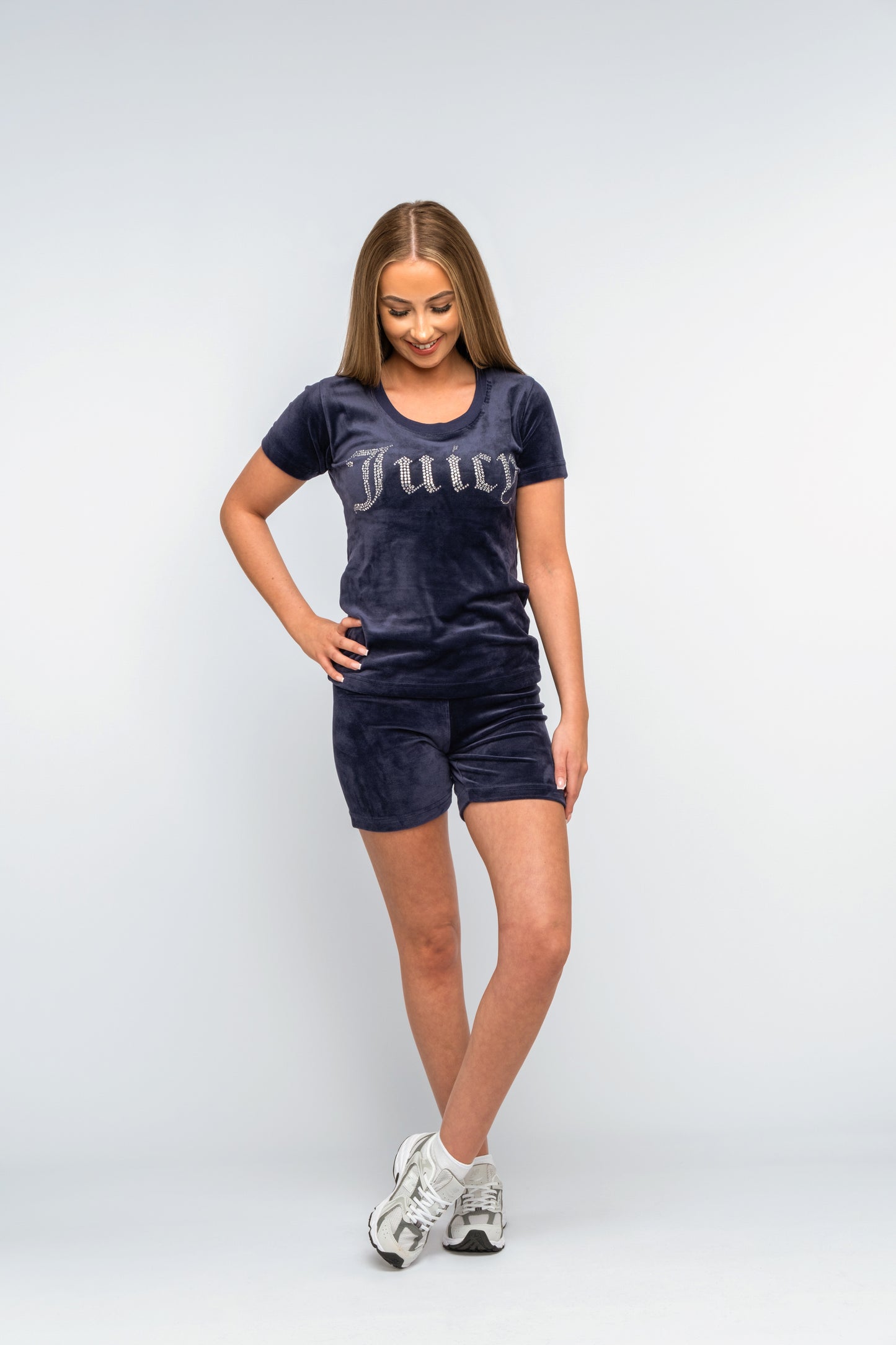 Velour Full T shirt and Shorts set