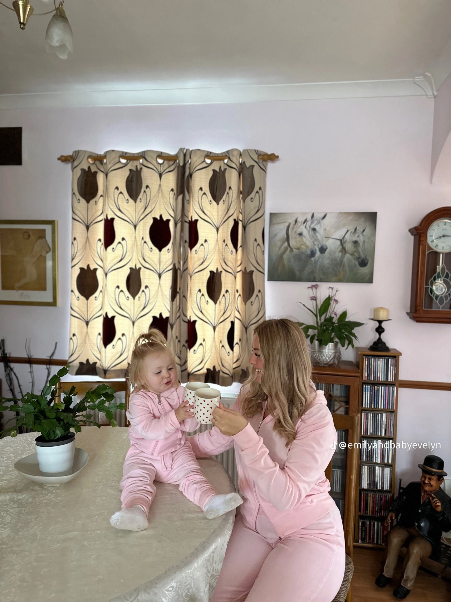 Baby Pink Babies Diamanté Velour Loungewear Set