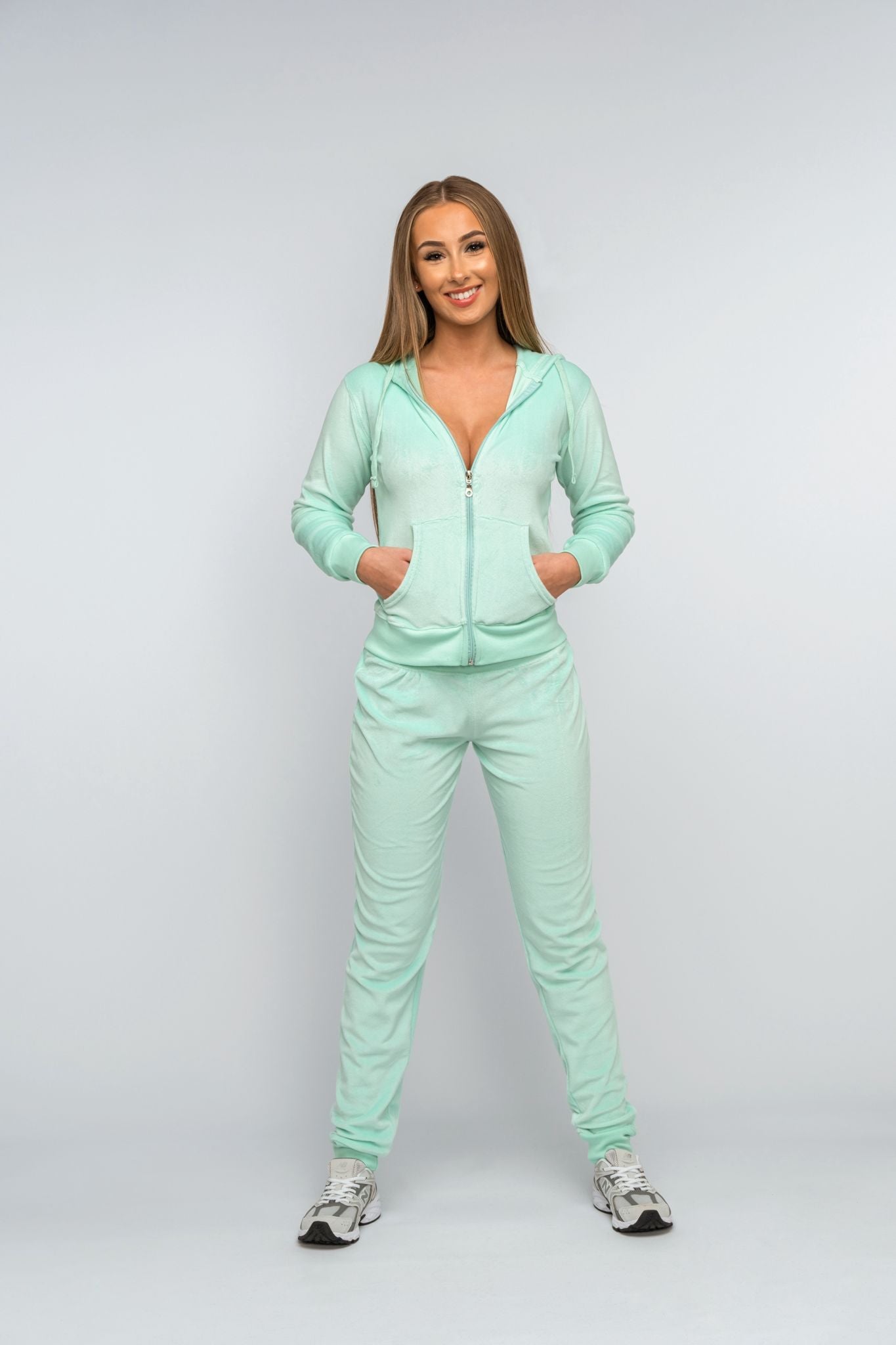 Mint Green Girls Luxe Velour Loungewear Set