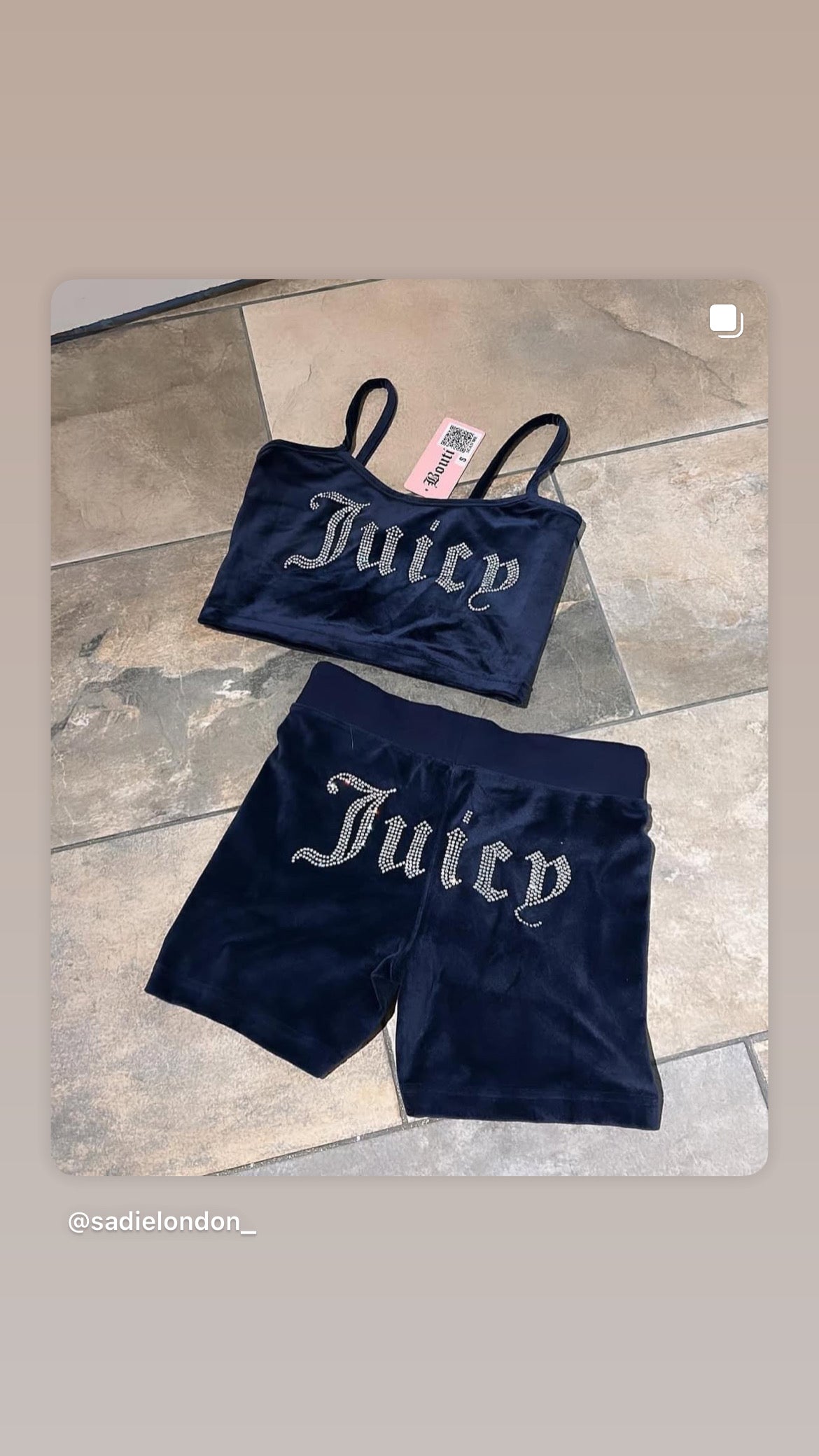 Navy Diamanté Vest and Short Set