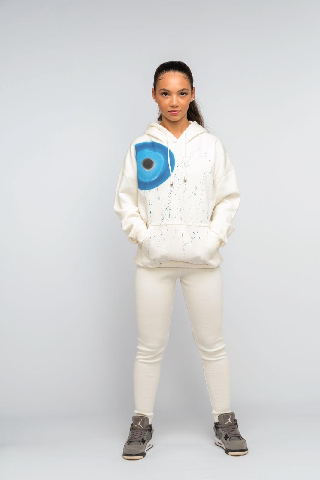 Blue Evil Eye Hoodie & Leggings Set