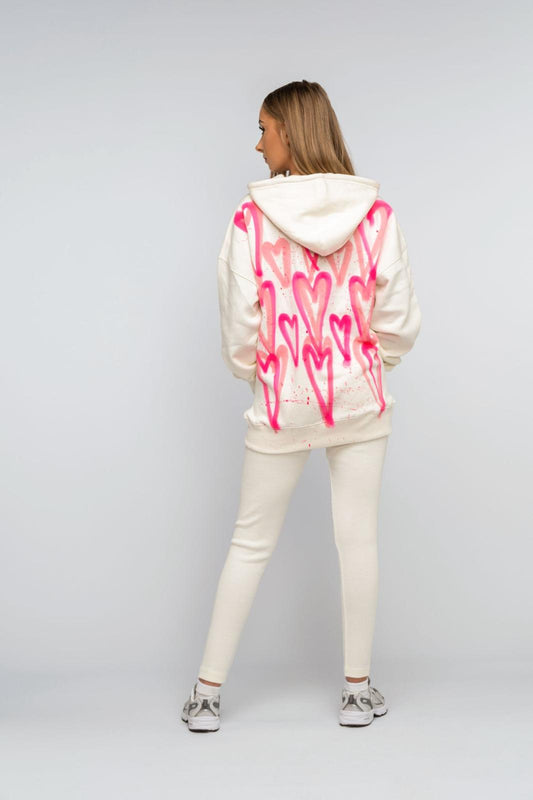 Pink Heart Hoodie & Leggings Set